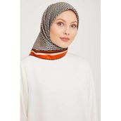 Armine 9026-37 Turuncu Desenli Eşarp