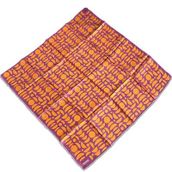 Armine 9174-36 Mor Turuncu Geometrik Desen Tivil İpek Eşarp