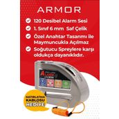 Armor 606mva 6 Mm 120 Desibel Motosiklet Alarmlı Disk Kilidi