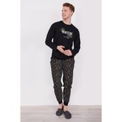 Arnetta Burst of Energy Siyah Uzun Kol Erkek Pijama Takım