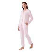 Arnetta Kadın Pembe Çizgili Gömlek Pijama Takımı, XL Beden
