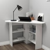 Arnetti Corner Köşe Çalışma Masası Bilgisayar Masası Yer Kaplamaz Ofis Masası, Beyaz - Corner