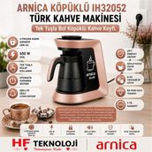 Arnica 650 Watt Otomatik 4 Fincan Kapasitesiyle Rose Gold Tasarım Türk Kahve Makinesi