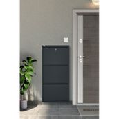 Arpelia Metal Ayakkabılık 3 Lü Kilitli Antrasit
