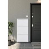 Arpelia Metal Ayakkabılık 3’lü Kilitli - Beyaz