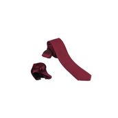 ars magic box Özel Kumaş ve Dokuma Tarzı Kuş Gözülü İtalyan Kesim Kravat ve Mendil Seti, 5.5 cm Eninde, 87 Renk Seçeneği (bordo)