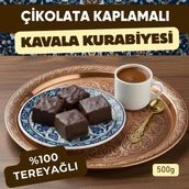 Arslanzade Çikolata Kaplamalı %100 Tereyağlı Kare Kesim Kavala Kurabiyesi 500G