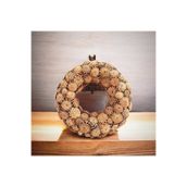 ART PINE Yılbaşı Yeni Yıl Kalın Kozalak Çelenk Kapı Süsü Noel Parti Handmade El yapımı