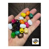 Artdeco 20x15 mm Karışık Renkli Oval Ahşap Boncuk (50 Gram ort 40 Adet) Makrome Çanta Delik Çapı 7 mm