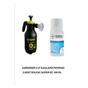 ARTI İLAÇLAMA 3Adet Solfac super ec25 100ml Bit Pire Güve Sinek ilacı 2 lt Gardener Pompa