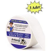 Artlantis Çift Taraflı Bant Köpük Bant 45 mm x 2 mt 3 Adet - Beyaz