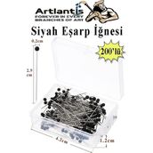 Artlantis Eşarp Iğnesi Siyah 200 Lü 1 Paket Türban Iğnesi Başörtüsü Toplu Iğne Şal Düğün Nikah Nişan Kına Sünnet Takı Iğnesi - Standart - 29mm