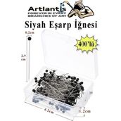 Artlantis Eşarp Iğnesi Siyah 400 Lü 1 Paket Türban Iğnesi Başörtüsü Toplu Iğne Şal Düğün Nikah Nişan Kına Sünnet Takı Iğnesi - Standart - 29mm