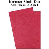Artlantis Kırmızı Simli Eva 50X70 cm 2 Adet Simli Eva Süngeri Okul Kreş Anasınıfı Elişi Etkinlikleri - Standart - 50x70cm