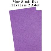 Artlantis Mor Simli Eva 50X70 cm 2 Adet Simli Eva Süngeri Okul Kreş Anasınıfı Elişi Etkinlikleri - Standart - 50x70cm