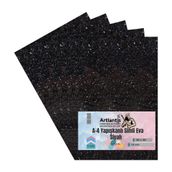 Artlantis Yapışkanlı Simli Eva A4 20X30 5 Adet 1 Paket Hobi Okul Öncesi Kreş Anasınıfı Eva Yapışkanlı Simli 20*30 - Siyah
