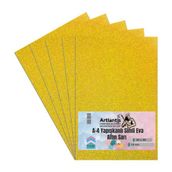 Artlantis Yapışkanlı Simli Eva Altın Sarı A4 20x30 5 Adet 1 Paket Hobi Okul Öncesi Kreş Anasınıfı Eva Yapışkanlı Simli 20*30