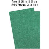 Artlantis Yeşil Simli Eva 50X70 cm 2 Adet Simli Eva Süngeri Okul Kreş Anasınıfı Elişi Etkinlikleri - Standart - 50x70cm