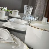 Aryıldız 31002 Bone Square Porselen 60 Parça Yemek Takımı