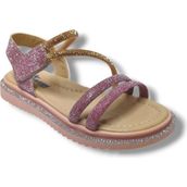 Arzen Bebe 241-25 Anatomik Simli Taşlı Cırtlı Kız Çocuk Sandalet 31-36 - Pembe