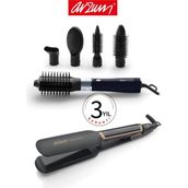 Arzum Revolution Hava Üflemeli 5'i 1 Arada Şekillendirici + Arzum Mona Sense Geniş Saç Düzleştirici - Siyah - Altın