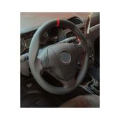 Asegaraj Fiat Uyumlu Linea Dikmeli Direksiyon Kılıfı Soft Siyah Deri Kırmızı Yüzüklü A Plus ( 38×10.5cm )