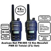 Aselsan PM985 12 km Açık Alan 2'li Set Mesafeli Pmr El Telsizi