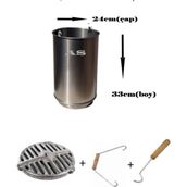 Askay Yapı Küçük Soba Kovası Alttan Delikli + Izgara + Tutacak + Çengel (Mini)