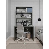 Asra Trend %100 Mdflam Raflı Çalışma Masası Bilgisayar Ofis Ders Masası Çm-03 - Antrasit - 192 x 100 x 60