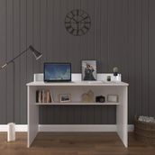 ASRA TREND Beyaz ÇM-01 Alt Raflı Bilgisayar ve Çalışma Masası 120x60 cm Geniş Tabla%100 MDFLAM Modern Ofis ve Öğrenci Çalışma İstasyonu