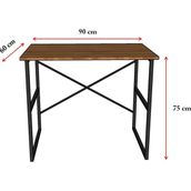 ASRA TREND Beyaz METALÇM02 Metal Çalışma Masası 90x60 cm Endüstriyel Bilgisayar Masası X Çapraz Destekli Minimalist Ofis ve Öğrenci Masası%100 MDFLAM