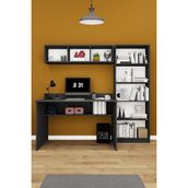 Asra Trend Modern Çalışma Masası Seti %100 MDF Bilgisayar Ders Ofis Masası Kitaplık ÇMT001 - Antrasit - 120 x 60 x 75