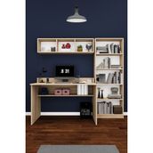 Asra Trend Modern Çalışma Masası Seti %100 MDF Bilgisayar Ders Ofis Masası Kitaplık ÇMT001 - Sonoma - 120 x 60 x 75
