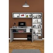 Asratrend Modern Çalışma Masası Seti %100 MDF Bilgisayar Ders Ofis Masası Kitaplık ÇMT001 Çok Renkli