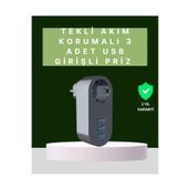 Astraltech Termal Akım Korumalı 3 Usb'li Güvenli Priz – Akıllı Akım Dengeleme