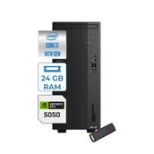 Asus Expertcenter D501mer Intel® Core™ İ7-14700 24Gb Ddr5 256Gb Ssd 8Gb/Rtx5050 Wın11home Mini Tower Masaüstü Bilgisayar Wd501mer27h06+Zettausbbellek