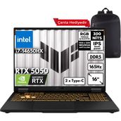 Asus Tuf Gaming F16 I7-14650HX 16-Gbddr5 4 Tbssd RTX5050 (8GB-GDDR7-115W) 16" Wuxga 165Hz Windows 11 Home Taşınabilir Bilgisayar + Sırt Çantası FX608JHR-RV048HMF33 - 16 GB