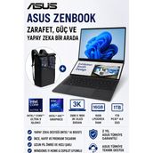 Asus Zenbook Duo Çift 14 Inç 3k OLED 120Hz Dokunmatik Laptop, Core Ultra 9 285H, 32GB Ram, 2tb Ssd, Windows 11, Arc 140T Grafik, Yaratıcı Işler Için Taşınabilir Bilgisayar - 2 TB - 32 GB