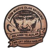 Atatürk Deri Peç Bizim Maviye Olan Sevdamız- Arma - Askeri Patch