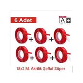 Atmaca Çift Taraflı Bant Şeffaf Silikon Bant 18X2 M ( 6 Ad.)