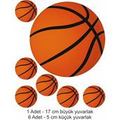 Atölye7 Tasarım Basketbol Topu 7 Adet A4 Yenilebilir Süsü Pasta Kurabiye Şeker Hamuru Kağıt Baskısı