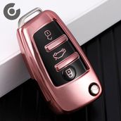 Audi A7 A6 A5 A4 A3 A1 & 8p 8l B5 B6 B7 B8 C4 C5 C6 4f Tt Rs & Q3 Q5 Q7 Tpu Anahtar Kılıfı (1 Adet) - Rose
