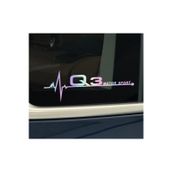 Audi Q3 Yan Cam Sticker Oto Kapı 20 Cm X 7 Cm Holo-Chroma