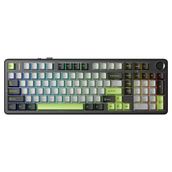 Aula F99 Pro Yeşil 3 Modlu RGB Hot Swap Mekanik GrayWood V3 Switch Kablosuz Makrolu Gaming Klavye