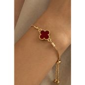Aurrari Gold Bordo Taşlı Asansör Bileklik
