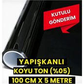 AutoFolyo Koyu Ton Yapışkanlı Cam Filmi 100 cm x 5 Metre Oto Ev Ofis Uyumlu Kullanım