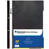Avansas Eco A4 Boyut 50'li Siyah Telli Dosya