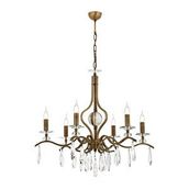 Avonni 603946E E14 Metal Kristal Siyah 80 cm Eskitme Kaplama Klasik Avize