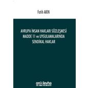 Avrupa İnsan Hakları Sözleşmesi Madde 11 ve Uygulamalarında Sendikal Haklar - Fatih Akın
