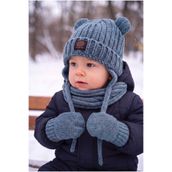 Aware Time Kitti 0-12 Ay Erkek Bebek & Çocuk Içi Polarlı Atkı Bere Eldiven 3'lü Takım